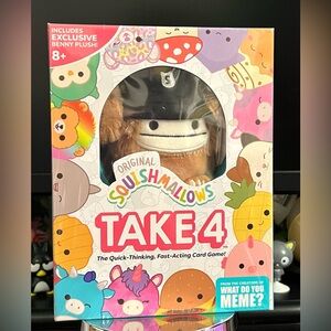 Take 4 Card Game w Benny the Bigfoot 3.5" Squishmallow Clip